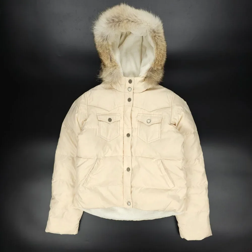 RALPH LAUREN Coyote Fur Down Parka Insulated Puffer Jacket Snow Ski Fleece Hood